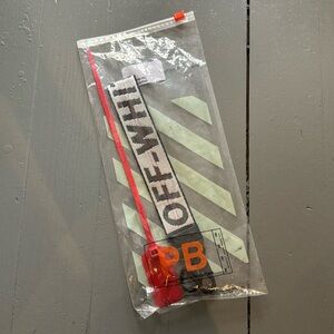 White and Silver Off-White Keychain